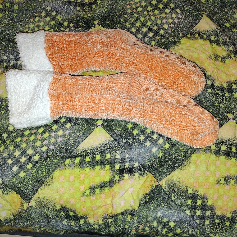 Cozy Orange and White Women's Socks